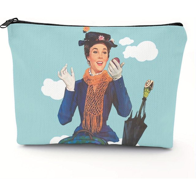 A Vintage Mary Poppins designed makeup bag- multifunctional zipper pouch, jewelry storage bag,