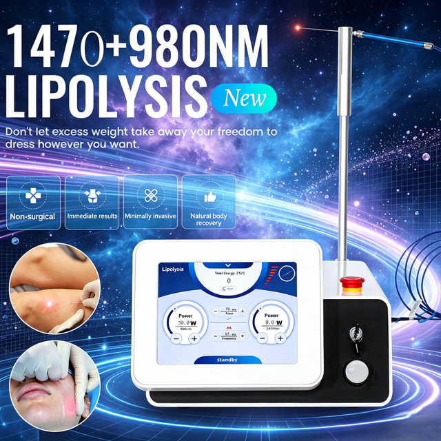 Diode Lase 980nm &1470nm Dual Wavelength Endolase for Endolift Lipolysis Minimally Invasive Skin Tightening Facial Lifting