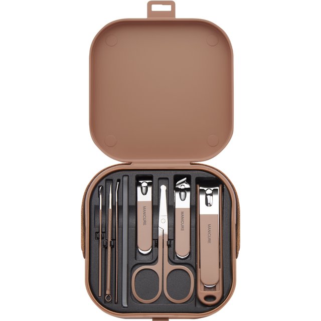 Nail Care Kit Anti-Splatter Manicure Set Stainless Steel Nail Clippers Buffer File Grooming Tools With Travel Case for men Women