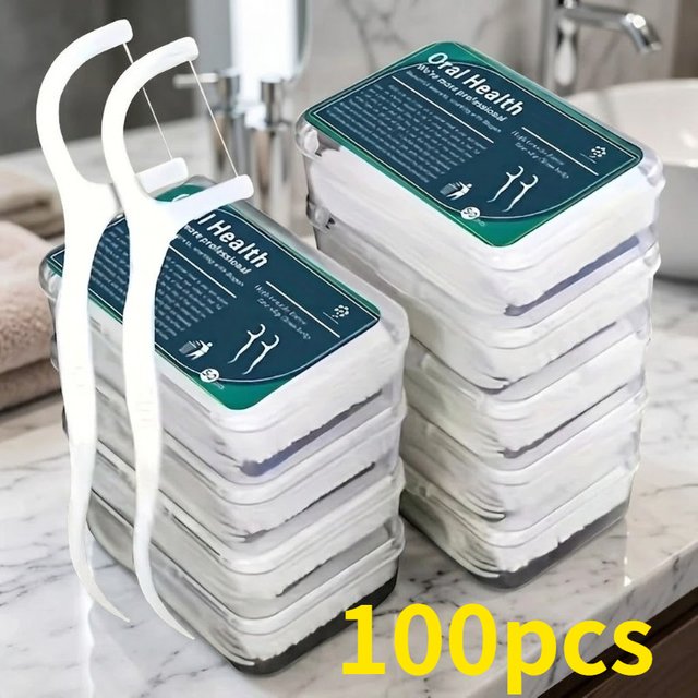 100pcs Dental Floss, Deep Cleaning Dental Floss for Proper Oral Care Portable Disposable Dental Floss Picks for Travel Daily Lif