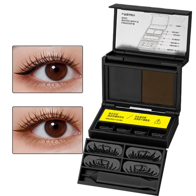 Eye Makeup Kit for women Waterproof Smudge Proof Eyelash Stamps Kit for women Teen Girls Travel Home Dating Business Trip Beauty