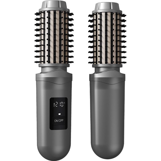 Portable Cordless Ionic Hot Comb, USB Rechargeable Hair Straightener Brush, 2 In 1 Curler Anti Damage Home Salon Styling Tool