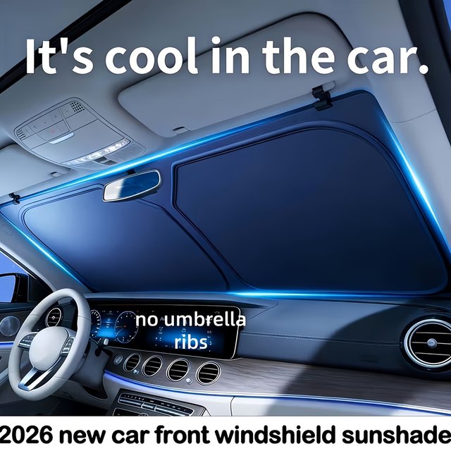 1pc Car Supplies Car Sunshade Titanium Silver Front Sunscreen Titanium Silver Sun Visor Front Windshield Sunshade Suitable for S