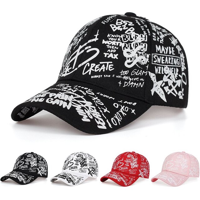 Unisex Letter Geometry Printing Snapback Baseball Caps Spring and Autumn Outdoor Adjustable Casual Hats Sunscreen Hat