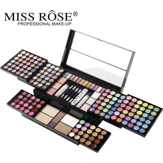 MISS ROSE 120 Colors All-in-One Makeup Palette Matte Eyeshadow Highlight Lipstick Eyeliner - Face Beauty Cosmetic Makeup Box