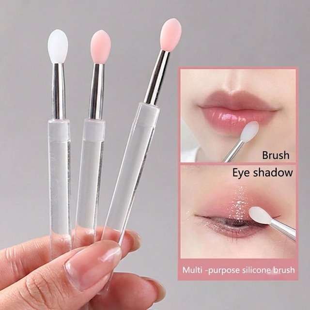12pcs Silicone Lip Makeup Brushes with Dustproof Cover, Lipstick Applicator, Suitable for Lip Gloss, Eyeshadow, Makeup Tools