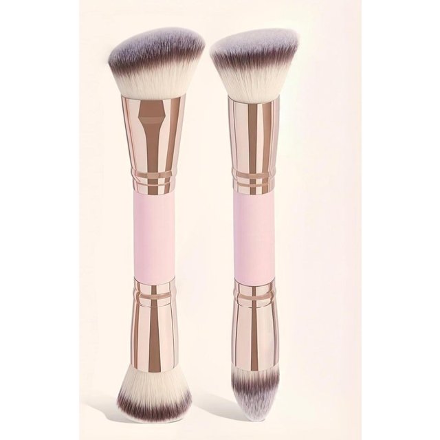 Double-Ended Foundation Brush, 2 Foundation Brushes, Multi-Functional Double-Ended Brush, Multi-Functional Double-Ended Makeup Brush, Multi-Purpose Makeup Brush, Makeup Foundation Brush, Contour