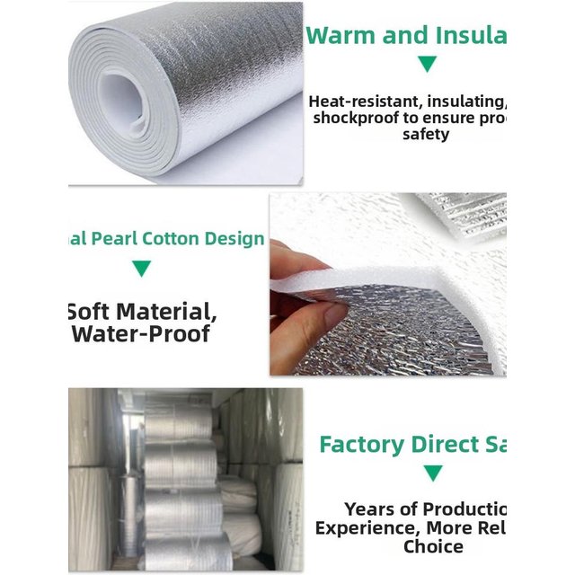 5m/10m Wall Insulation Film Aluminum Foil Sunscreen Insulation Cotton Waterproof Thickened Radiator Reflective Film