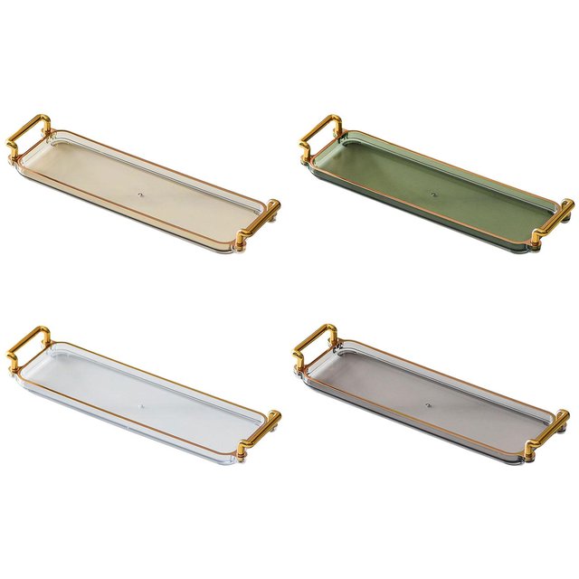 Nordic Serving Tray with Handles Cosmetic Perfume Makeup Display Jewelry Tray for Dresser Toilet Bedroom Home Kitchen