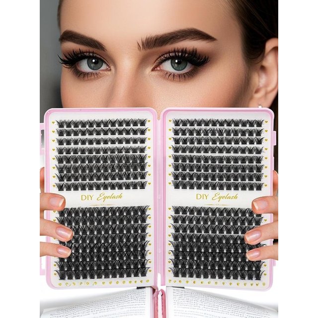 Eyelashes Cluster Kit Natural Individual Eyelashes Fluffy Style Eyelash Extensions Makeup Books Tool