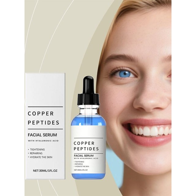 Copper Peptides Hydrating Anti-Aging Serum Hyaluronic Acid Deep Moisturizing Repair The Skin Barrier Shrink Pores Facial Glowing