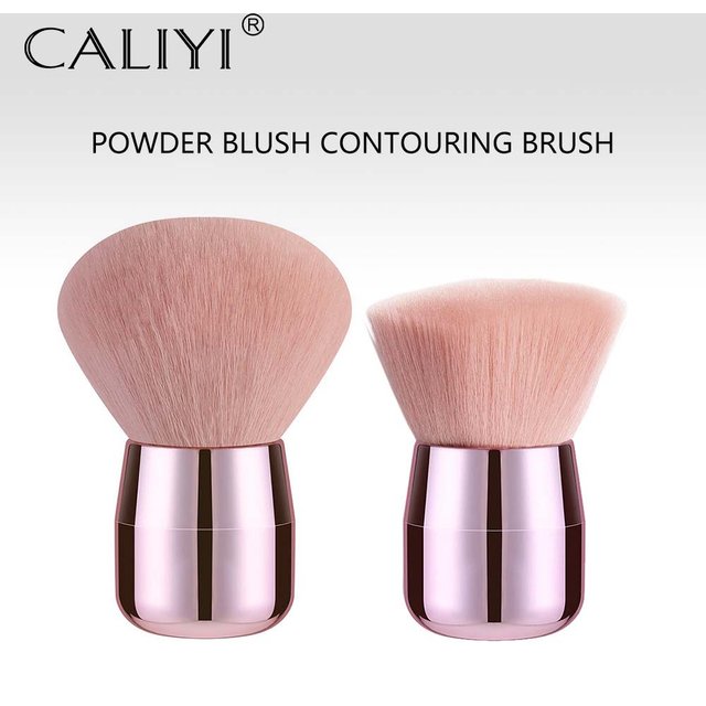 CALIYI 1/2 PCS Fluffy Loose Powder Blush Brushes Portable MINI Luxury Makeup Brush Travel Cosmetic Make Up Tools for women Girls
