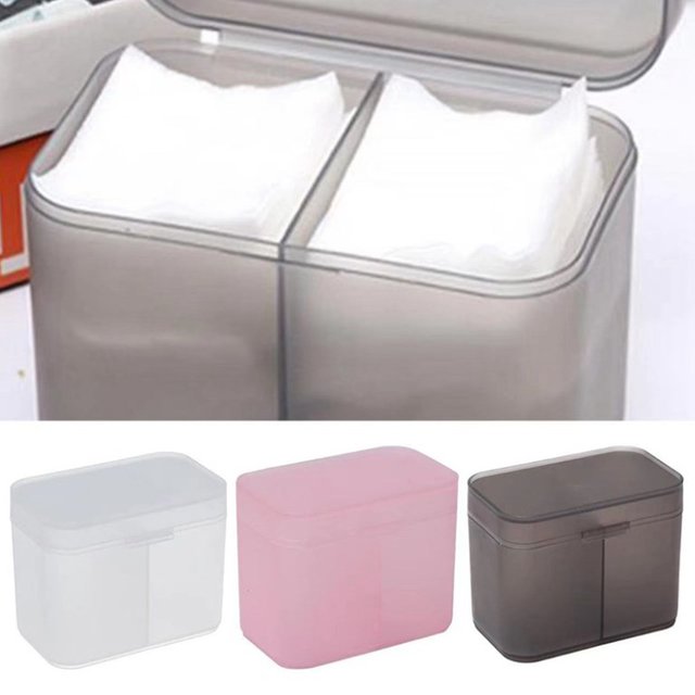 1PCS Cotton Pads Swab Nail Wipes Makeup Brushes Organizer Storage Box Holder Container Case Independent Double-Compartment
