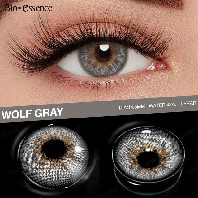 New Arrival Bio-essence 1 Pair Gray Lenses for Eyes Color Contacts Lens Fashion Makeup Lenses Blue Pupils for Natural Eyes