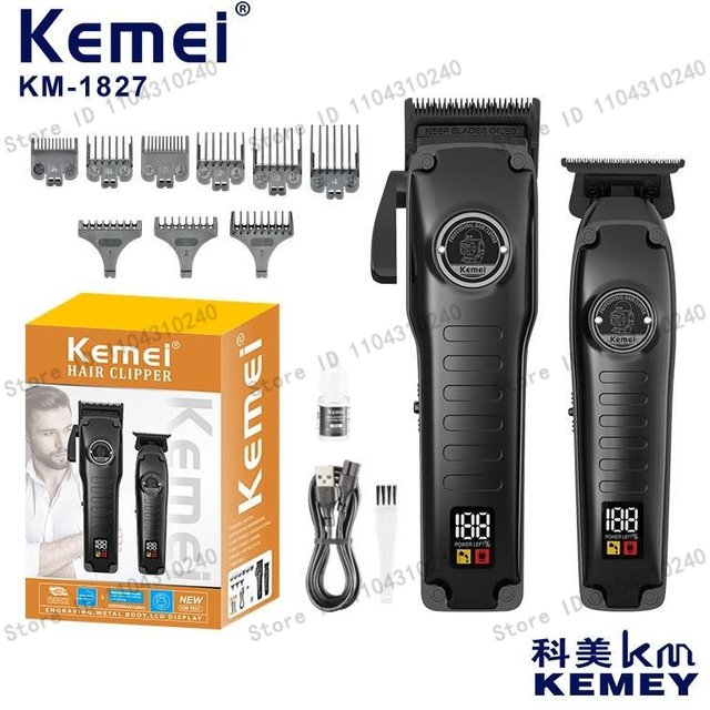 Kemei Professional Barber Fade Clippers Electric Men Bald Head Finish Hair Cutting Machine 0 Mm Zero Gapped Edgers Hair Trimmer