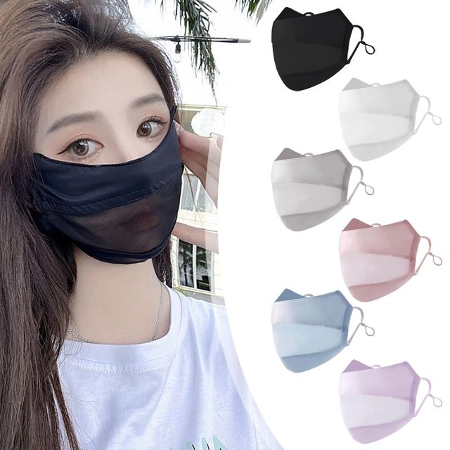 Masque facial anti-UV pour femmes, lavable, respirant, en maille, patchwork, pour le golf, le sport, le cyclisme, la randonnée