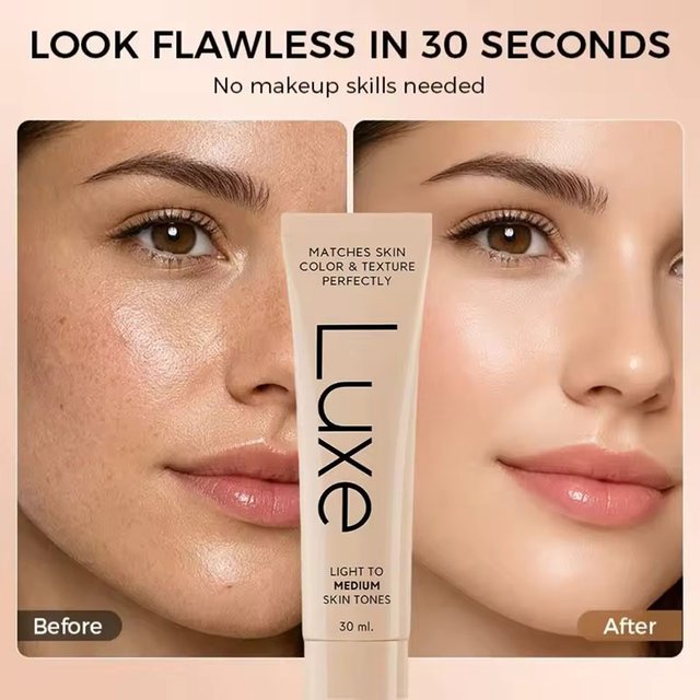 Luxe Color Change Waterproof Concealer Foundation Full Coverage for Acne Scars & Uneven Skin Tone Long-Lasting Face Cosmetics