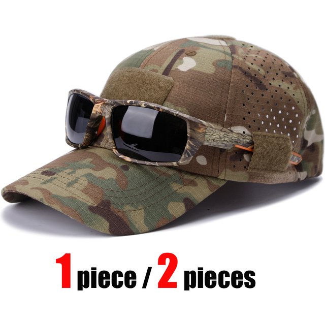 1/2 stücke Neue Männer Camouflage Baseball Kappe Atmungsaktive Sonnencreme Hut Outdoor Sport Jagd Wandern Camping Strand Angeln Sonnenhut