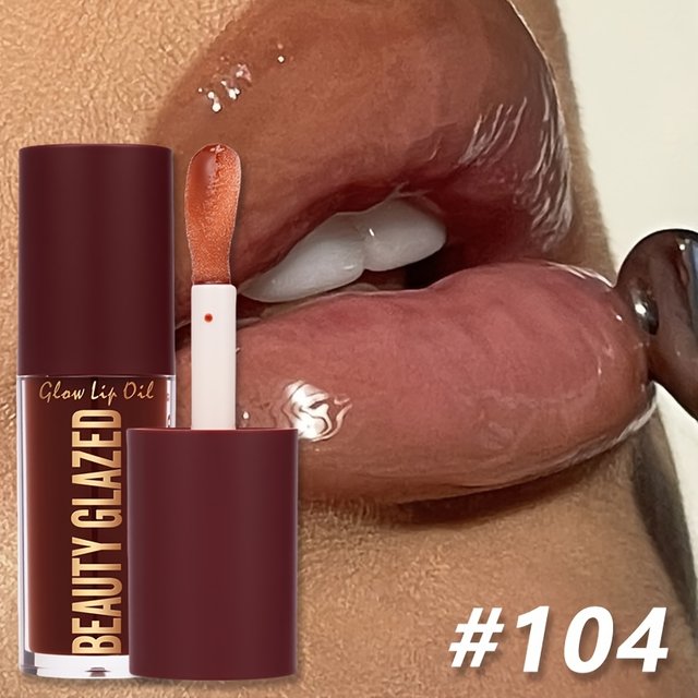 BEAUTY GLAZED 4 Color Moisturizing Lip Oil Moisturizing Lip Gloss Luminous Oil Lip Glos Liquid Lip Gloss, Natural Lip Enhancer