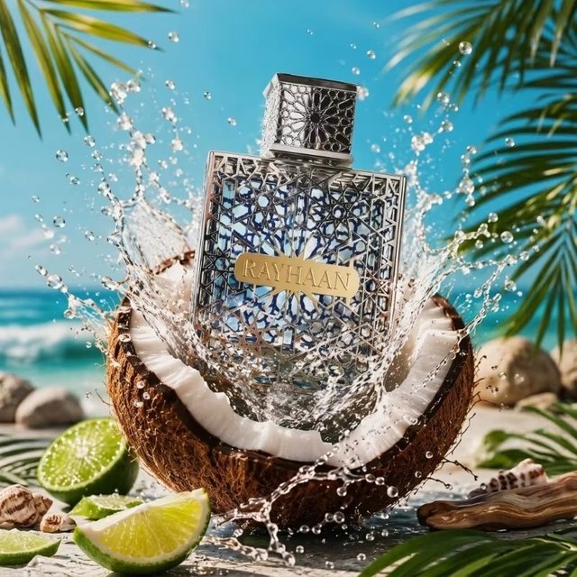 Rayhaan Aquatica 100ML Mens Arabian Perfume Eau de parfum Long Lasting Luxury Fresh Sweet Creamy Tropical Elegant Evening Scent