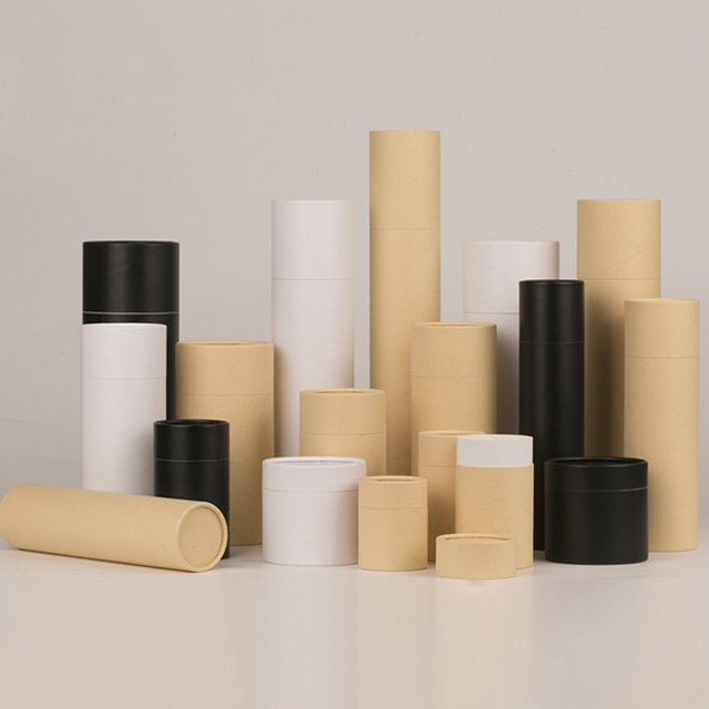 Boîte d'emballage de bouteille de rouleau d'huile essentielle de Tube de papier vide rond épais de peau de vache de 1 pièces pour le récipient de parfum d'huile