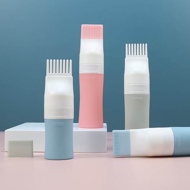 Brosse applicateur de embaupour cheveux, bouteille de shampooing en silicone HI, peigne à huile,