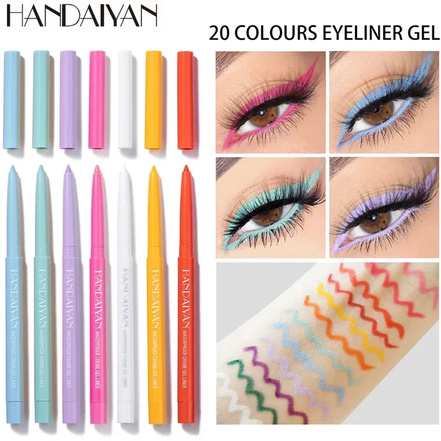 20 Color Matte Creamly Eyeliner Pen Waterproof Smooth Colorful Cream Eye Liner Gel Easy-to-Wear Creme Eyeliners Pencil Cosmetics