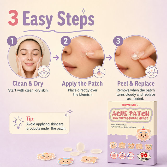 90PCS Cute Animal Hydrocolloid Pimple Patches for Face, Cartoon Blemish Cover Stickers, Facial Spot Patches
