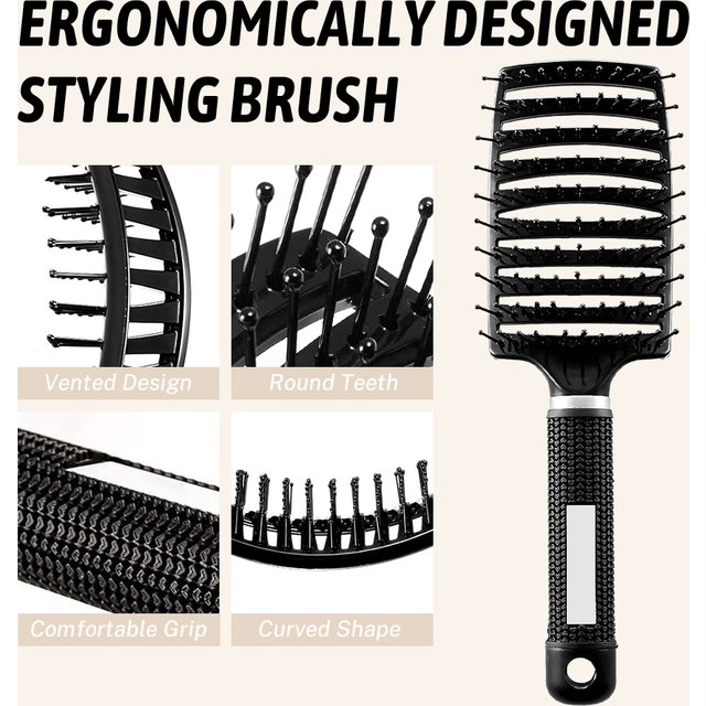 Hair Brush Detangling Hairbrush Bristle&Nylon Women's Wet Curly Hair Scalp Massage Comb Salon Hairdressing Styling Tools