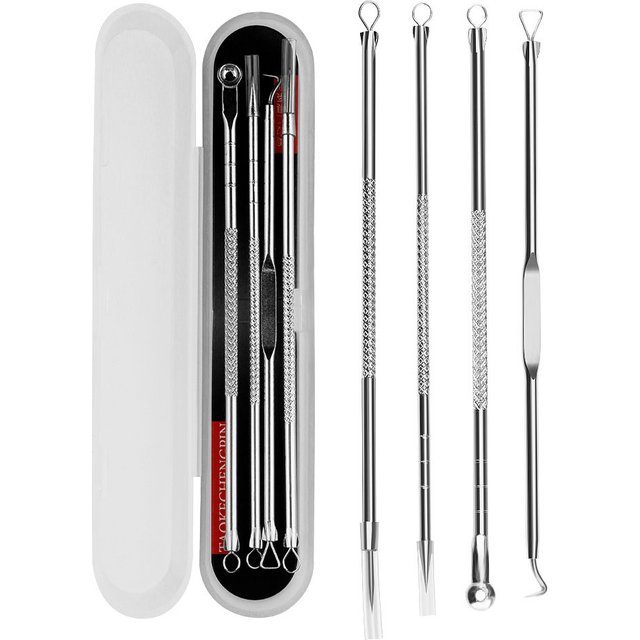 4Pcs/set Acne Blackhead Remover Comedone Black Spot Pimple Blemish Remover Skin Care Women Beauty Acne Treatment Pore Cleanser