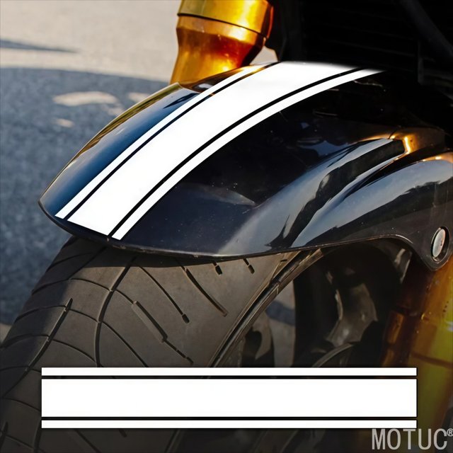1Pc Striped Motorcycle Fender Sticker Waterproof Vinyl Decal Universal Modification Scooter Body Sunscreen Decoration