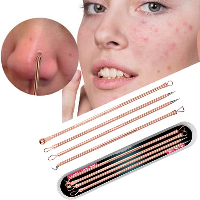 4PCS Acne Blackhead Comedone Removal Needles Black Dots Cleaner Black Head Pore Cleaner Deep Cleansing Tool Face Skin Care Tools