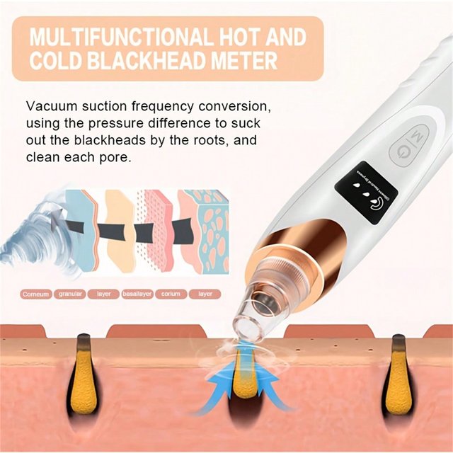 Facial Suction Tool , USB Rechargeable Pore Care Instrument for Deep Cleansing and Skin Exfoliation. Pore