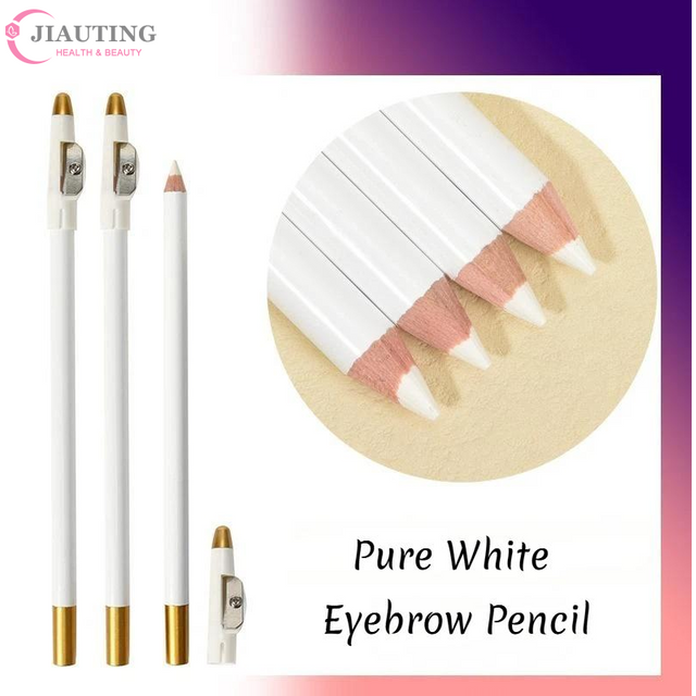 1/4/12Pc Eyebrow Pencil Edge Hairline Trace Pen White Barber Beard Pencil With Sharpener For Haircut Eyebrow Hair Shaping Makeup
