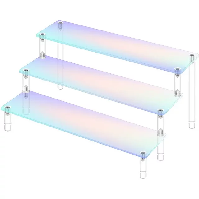 Présentoir en acrylique irisé à 1 à 5 niveaux, étagère sur support pour figurines, objets de collection, Cupcakes, parfums, décoration et organisation de bijoux
