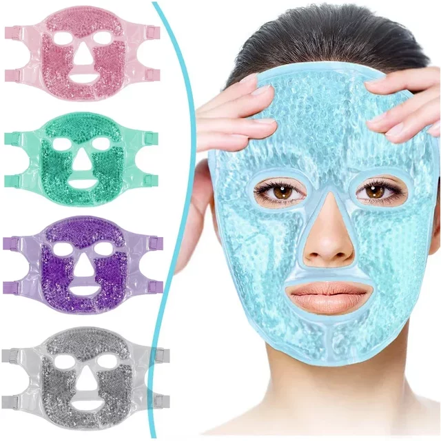 Reusable Gel Ice & Hot Compress Facial Mask Ice Gel Eye Face Mask SPA Massager Relaxation Tool for men and Women Perfect Gift