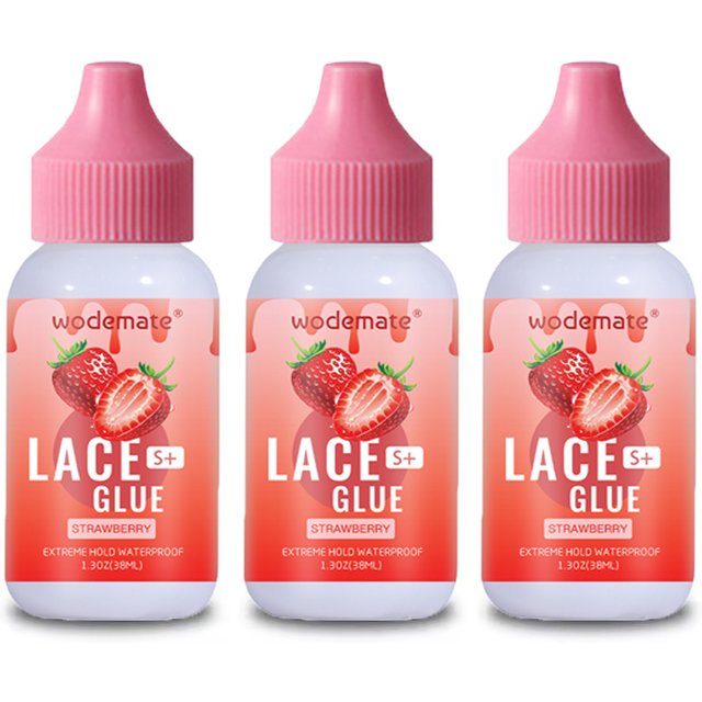 Colle adhésive pour dentelle, parfum pastèque, tenue extrême, Invisible, parfum de fraise, pour perruque, Spray fondant pour perruques