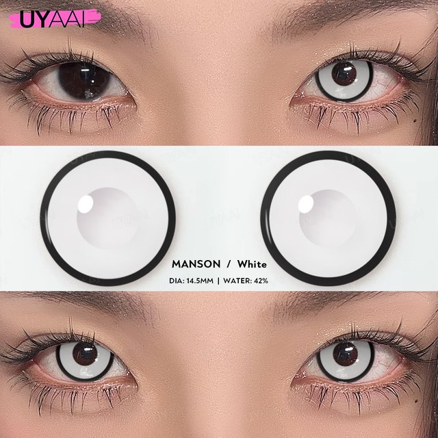 UYAAI 1Pair Cosplay Contact Lenses for Eyes Color Fashion Eyes Gloss Soft Lens Blue Color Cosmetics Pink Eyes Forest Lake Makeup