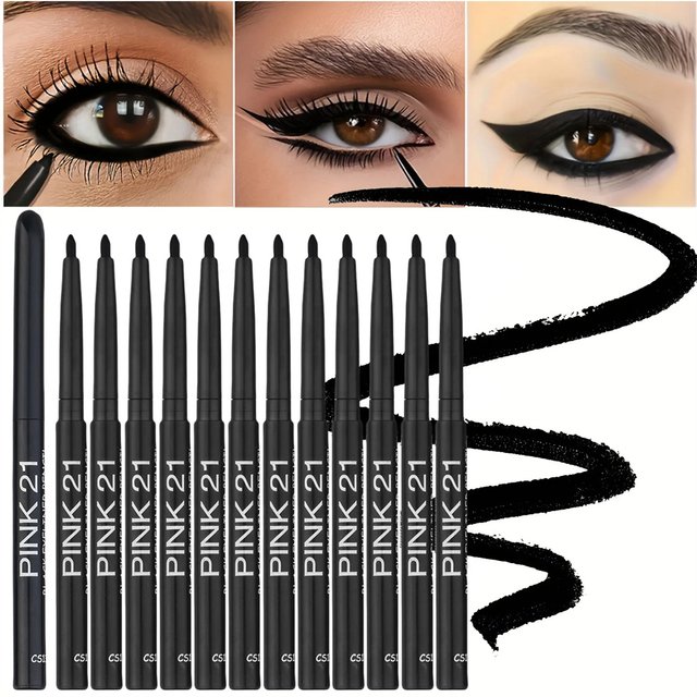 5pcs Long-Lasting Black Eyeliner Pencils Smoky Eyeshadow Pencil Stick Multi-Function Eye Makeup Eyebrow Eyeliner Pen Makeup Tool