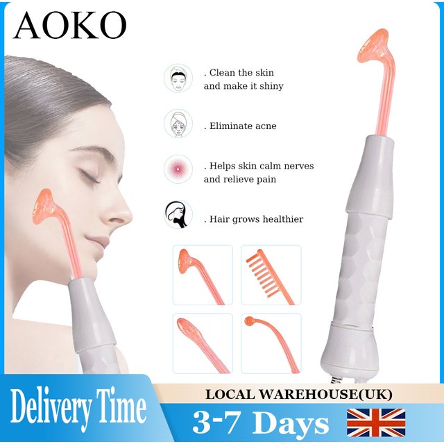 AOKO Portable 4 In 1 High Frequency Skin Therapy Wand Hair Care Face Tightening Pore Acne Remove Skin Rejuvenation Anti Aging