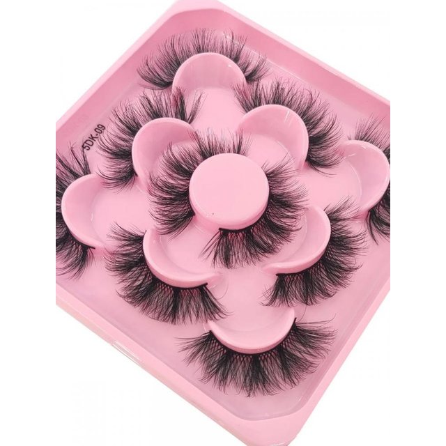 AMSDCN 5 Pairs of Artificial Mink Eyelashes Long-Lasting Natural Dramatic Eyelash Extension Beauty and Makeup eyelashes