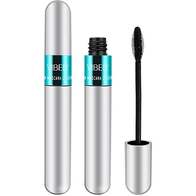 4D Silk Fiber Lash Mascara Waterproof Black 2 in 1 Lengthening Volume Eyelash Extension Long Lasting Eye Makeup Cosmetics