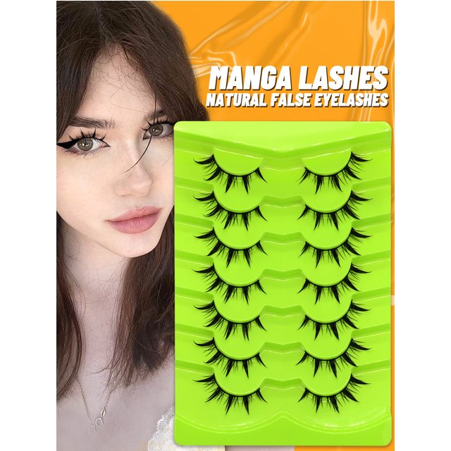 Veltrinay Manga Lashes Natural Look Anime False Eyelashes Individual Wispy Fake Lashes Korean Eyelashes Makeup