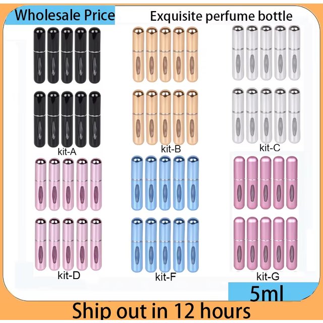 Flacon pulvérisateur rechargeable portable de 5 ml, avec revêtement en plastique, atomiseur de parfum, mini flacon échantillon pour cosmétiques, conteneur vide pour voyage