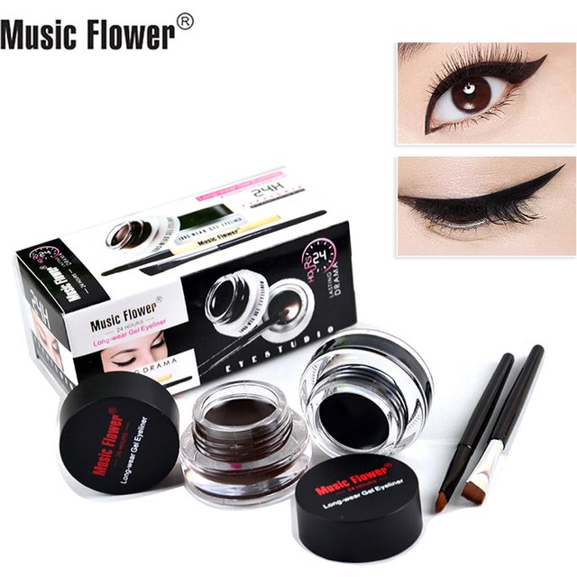 Gel Eyeliner bicolore Music Flower | Imperméable et anti-taches | Gel double ombre longue durée
