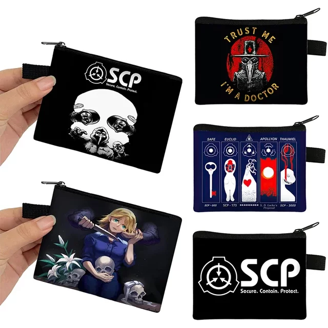 SCP Secure Contain Protect Print Coin Purse Women Scp 173 049 Lipstick Bag Earphone Key Card Bag Small Money Holder Bags Gift
