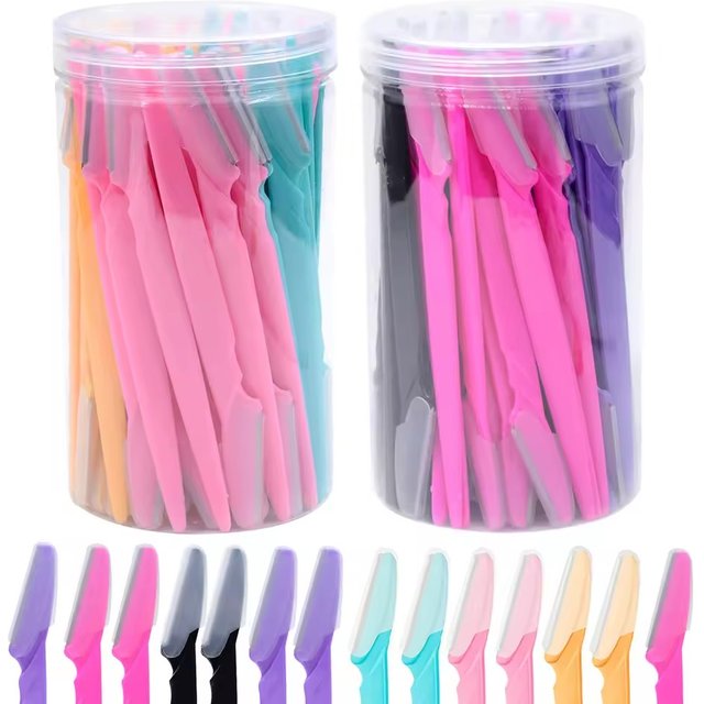 5/40Pcs Eyebrow Trimmer Face Blade Shaver Portable Eye Brow Epilation Hair Removal Safety Eyebrow Cutting Woman Makeup Tools