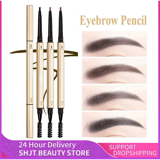 Crayon à sourcils à double tête, longue durée, imperméable à l'eau, 5 couleurs, stylo à sourcils, teinte, mascara, amélioration des cosmétiques, beauté des femmes, maquillage
