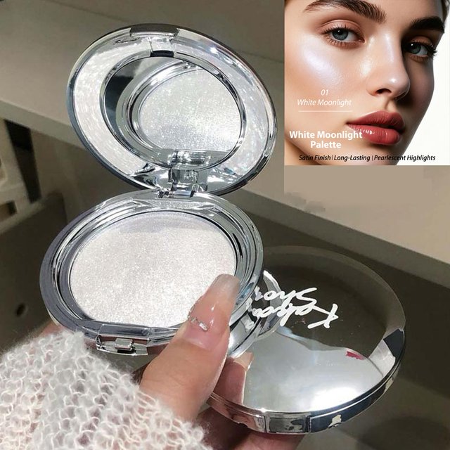 Highlighters Makeup Palettes,Glitter Face Body Highlighters & Luminizers, Pearl Shimmer Highlighter Makeup Smooth Contour Powder