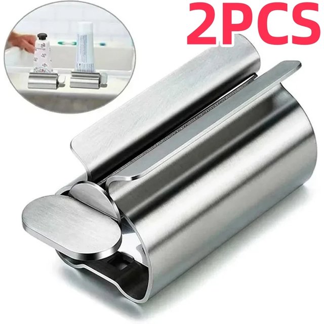 Durable Stainless Steel Rotating Toothpaste Squeezer Reusable Tube Wringer for Cream Cosmetics Bathroom Supplies 1/2PCS